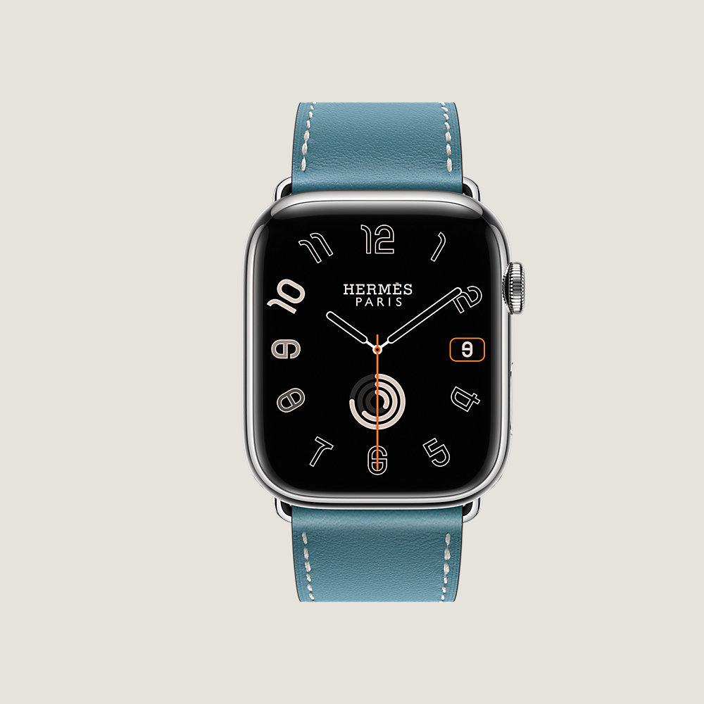 Series 9 case & Band Apple Watch Hermès Single Tour 45 mm | Hermès USA